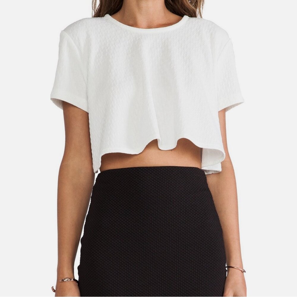 Torn by Ronny Kobo Lena Textured Crop Top